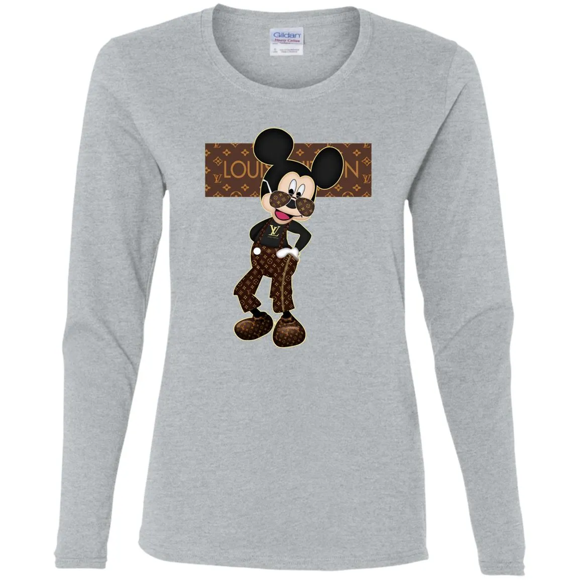 Best Louis Vuitton Mickey Fashion T-shirt Women Long Sleeve Shirt