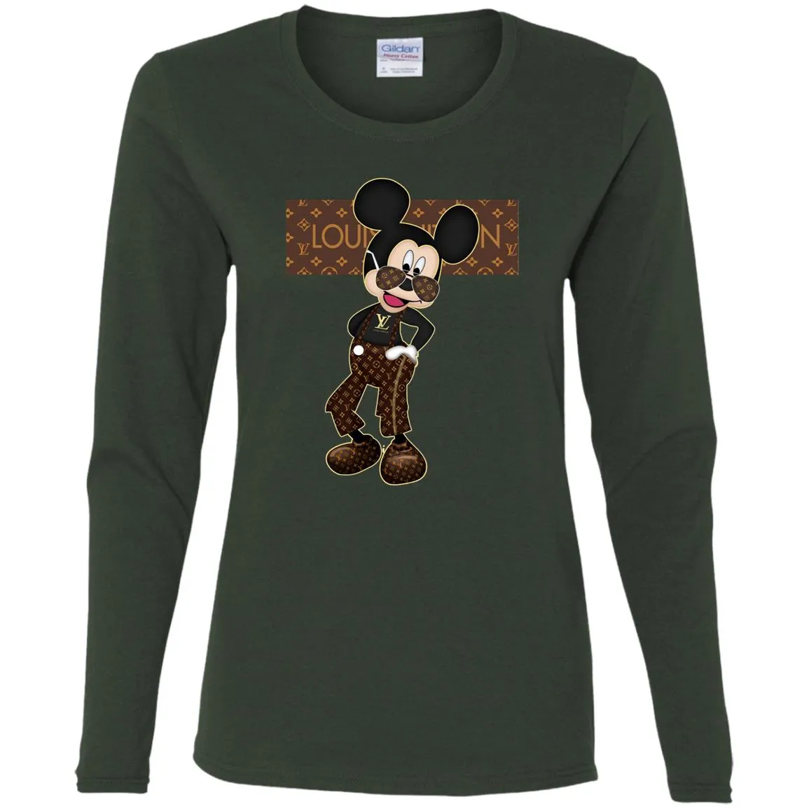 Best Louis Vuitton Mickey Fashion T-shirt Women Long Sleeve Shirt