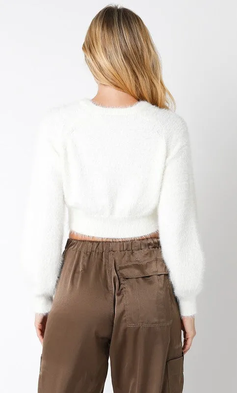 Fuzzy Crop Sweater