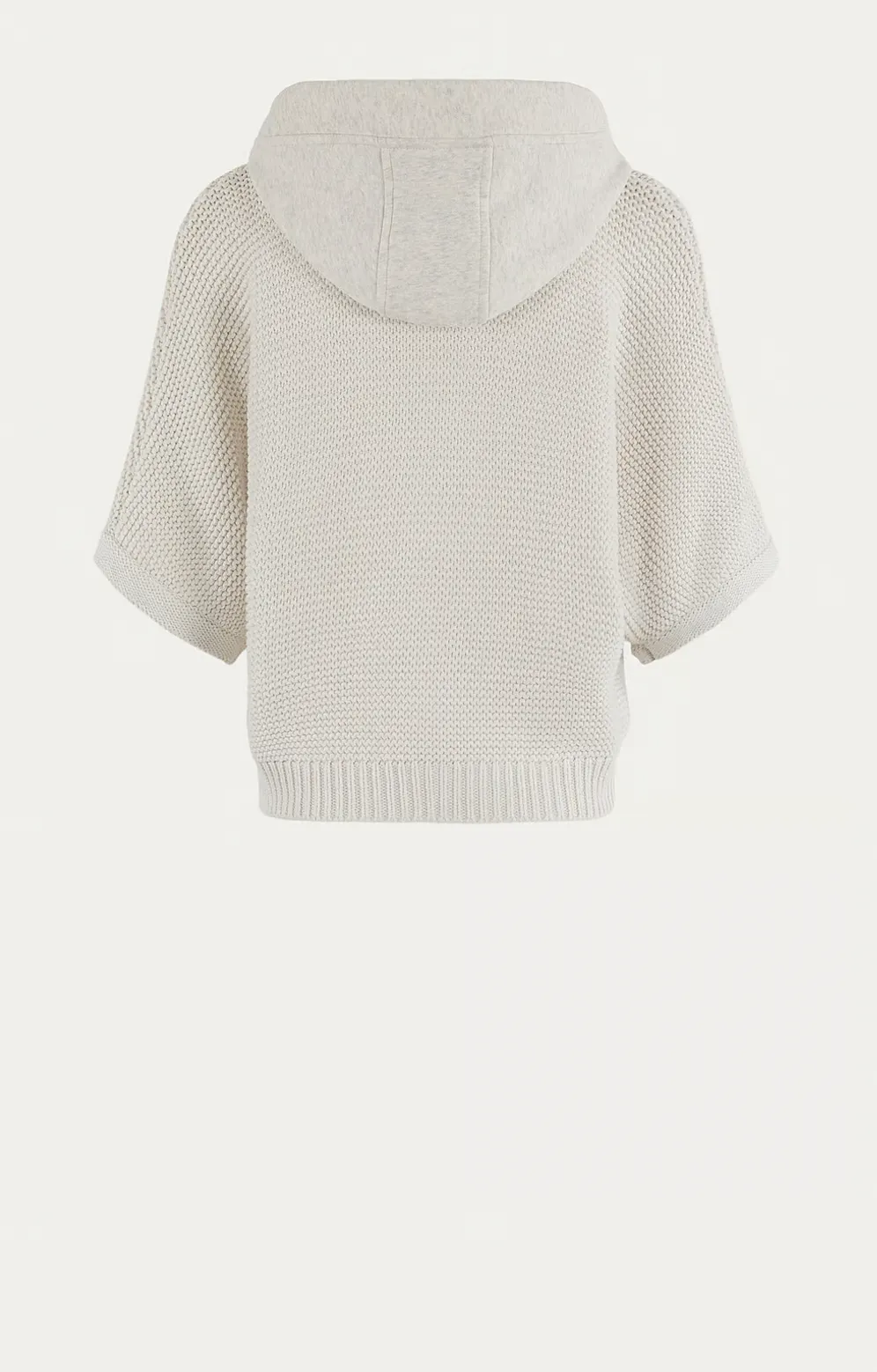Hooded Short Sleeve Jacket - Ivory