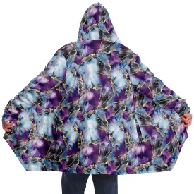 Lavender and Gold Marble Microfleece Cloak - Black or White Lining