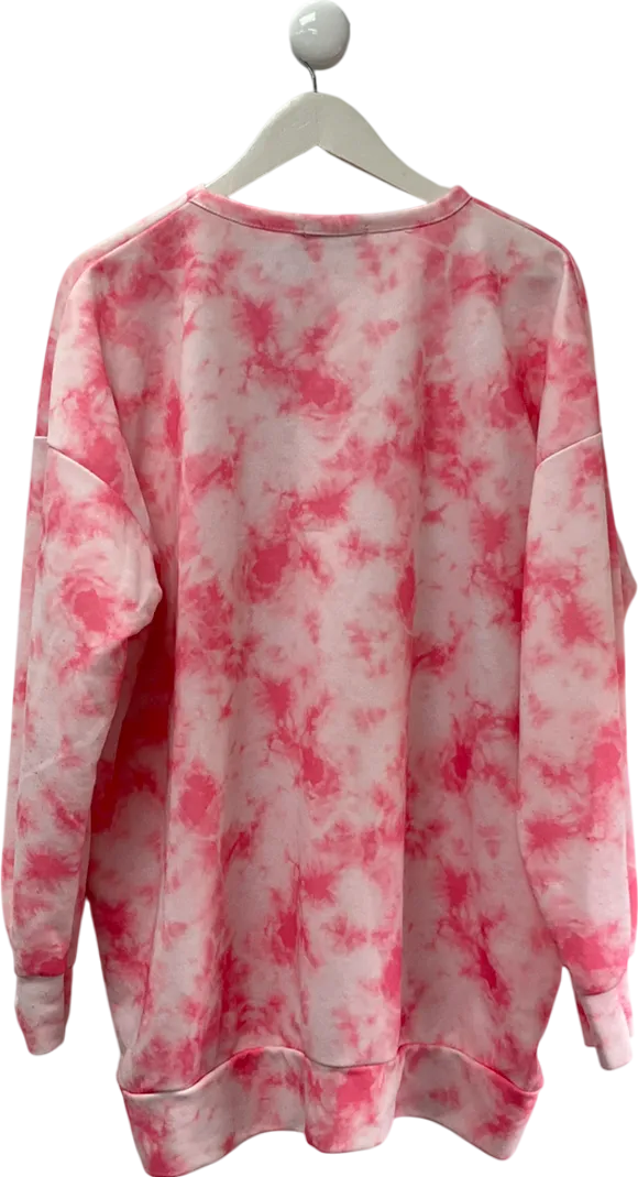 New Girl Order Pink Logo Sweater Dress In Tie Dye UK 16