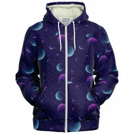 Purple Planets Microfleece Ziphoodie - AOP