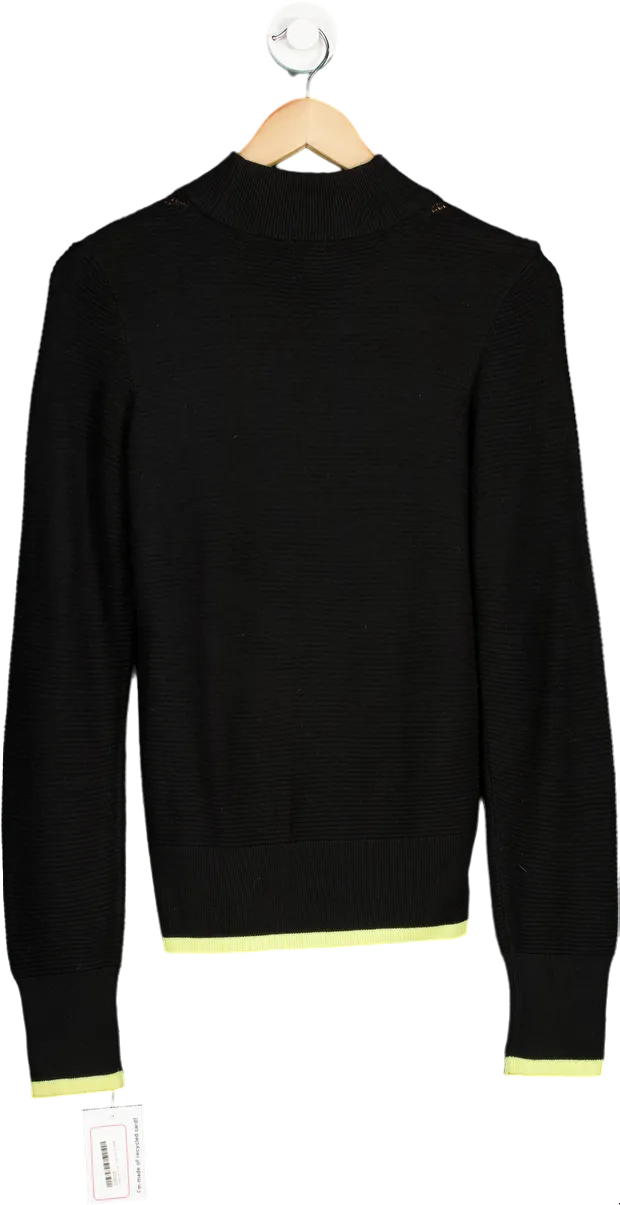 River Island Black Ribbed Jumper UK 12