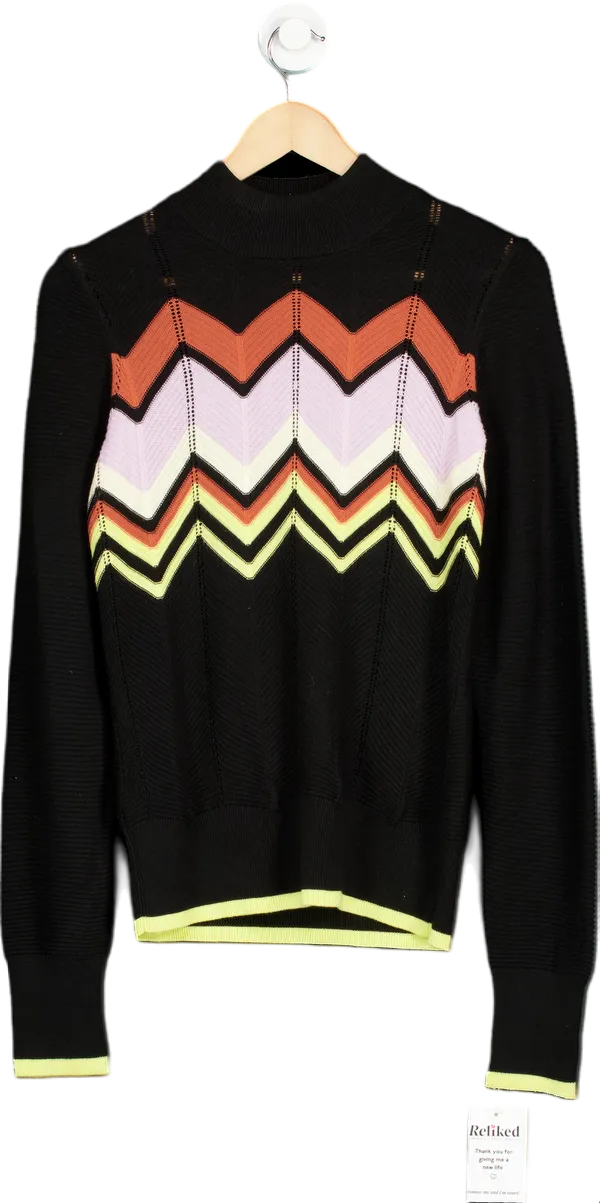 River Island Black Ribbed Jumper UK 12