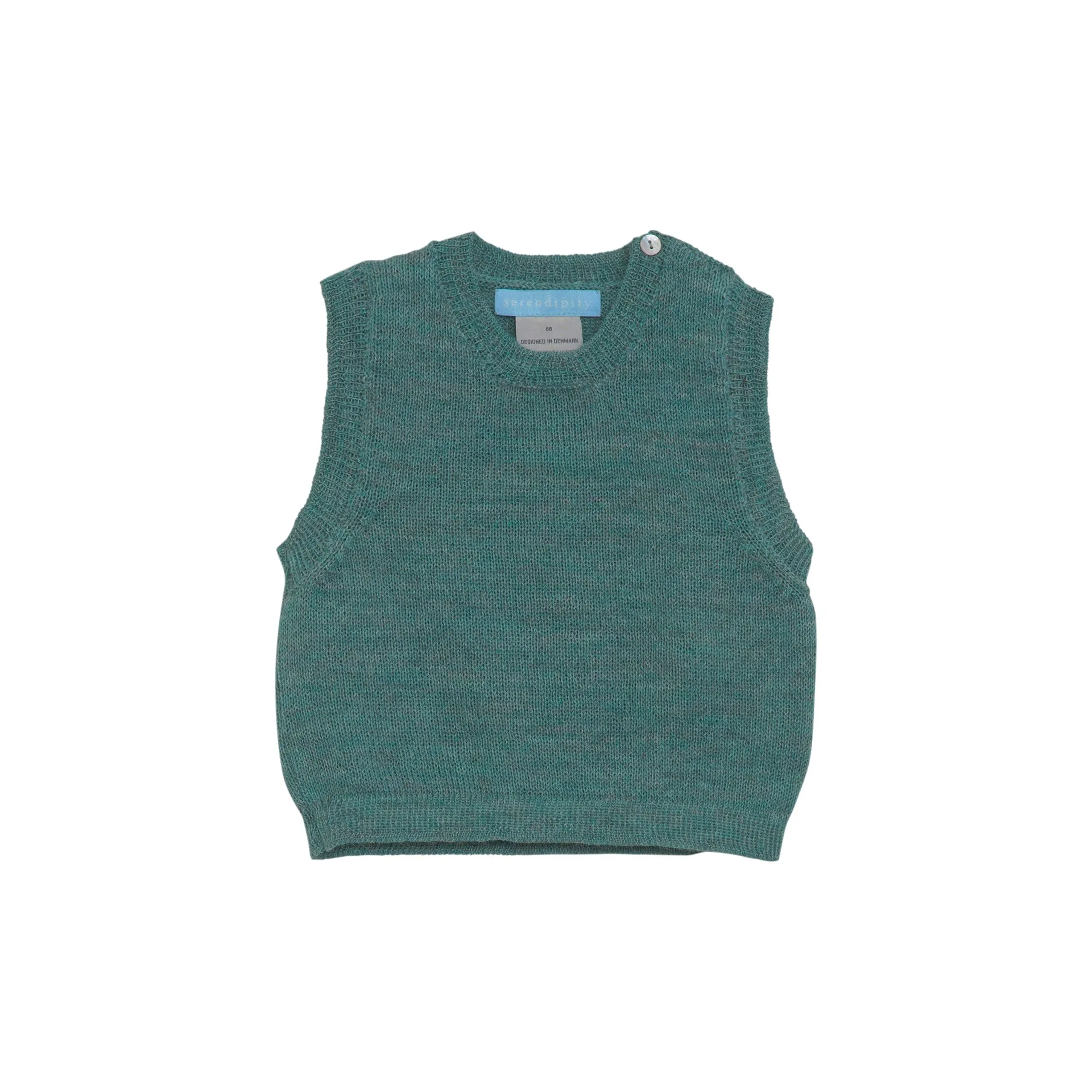 Serendipity Baby Alpaca Vest - Dusty Teal