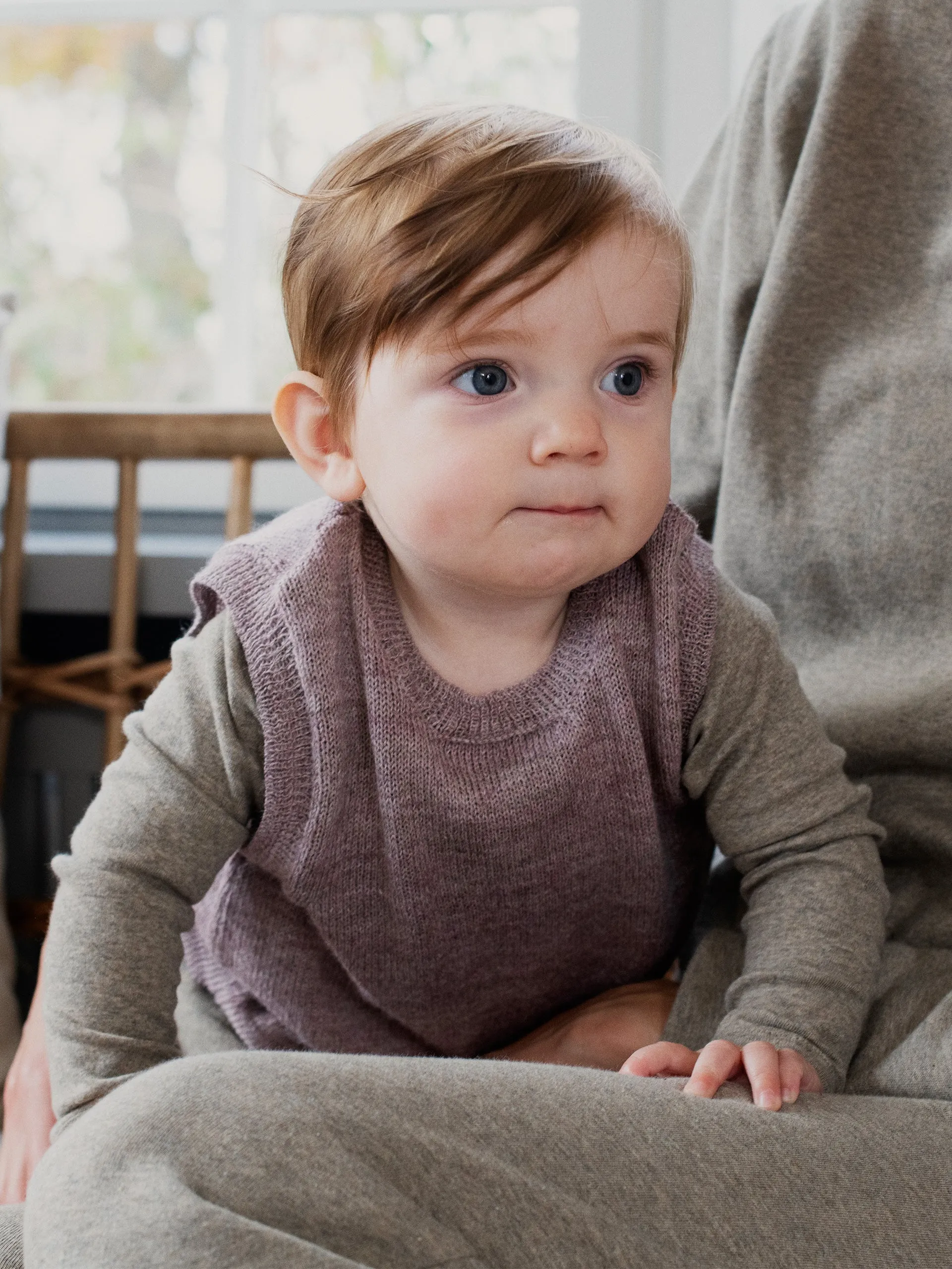 Serendipity Baby Alpaca Vest - Light Heather Pink