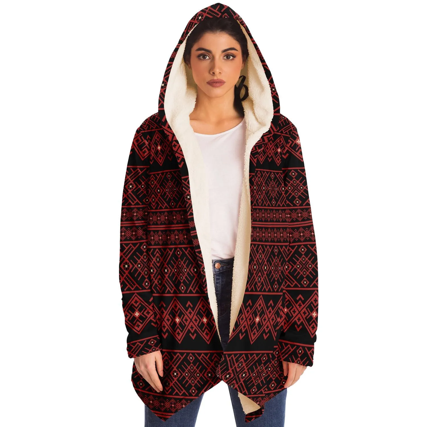Southwest Microfleece Cloak - Black or White Lining